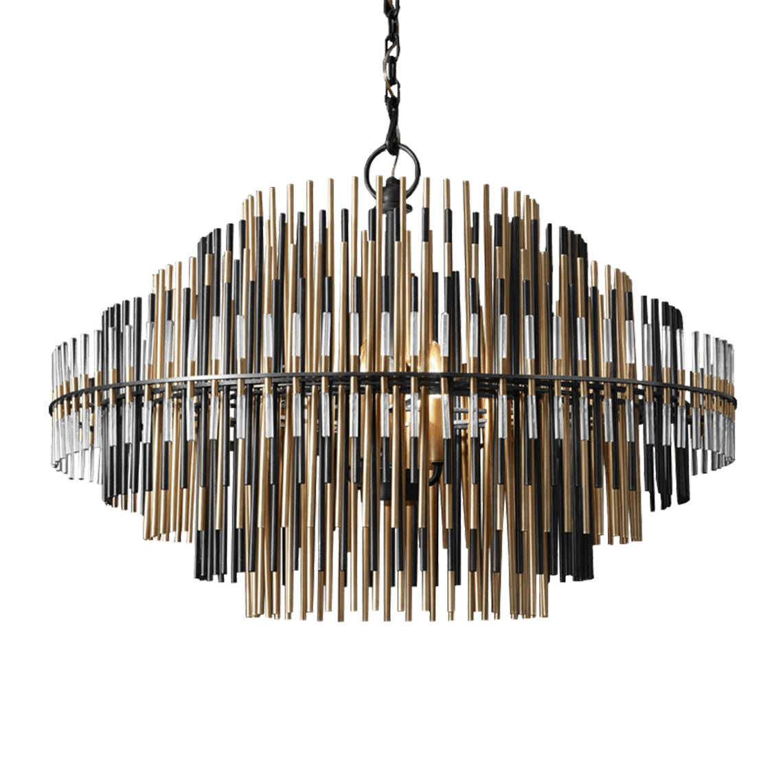 Orion Modern Round Rods Chandelier for Villa and Living Room - Serene Luminaire