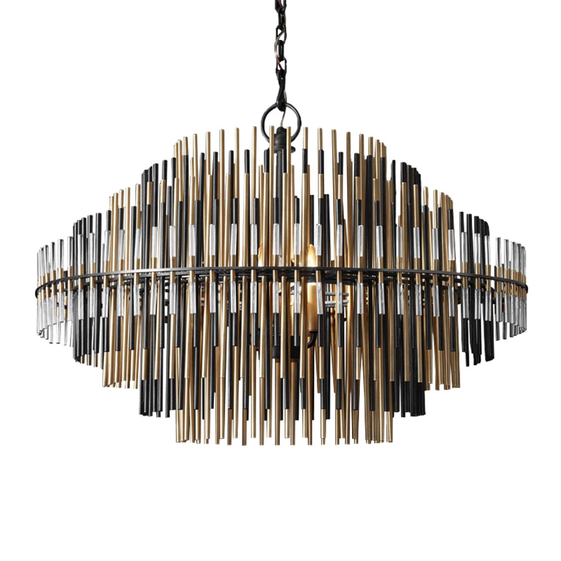 Orion Modern Round Rods Chandelier for Villa and Living Room - Serene Luminaire