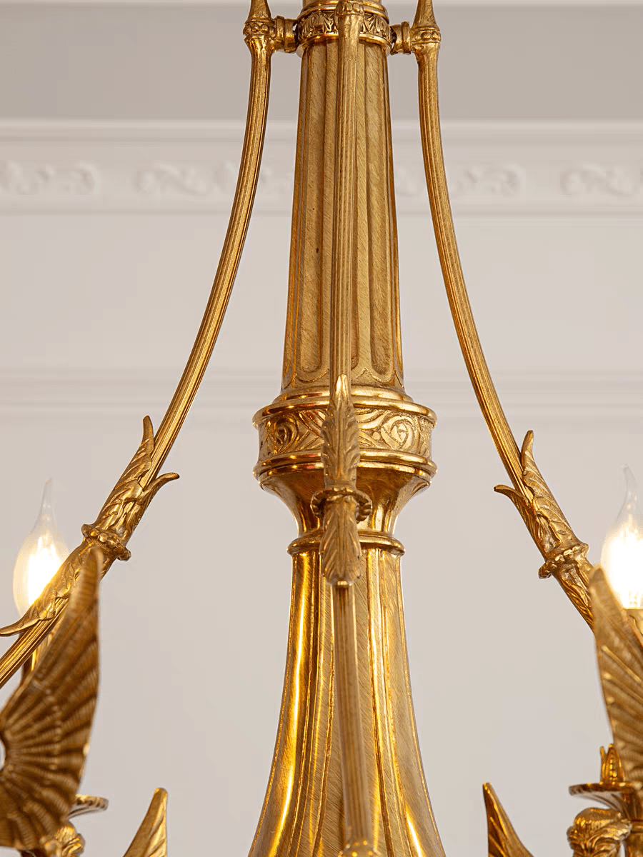 Seraphic Mermaid Gold Candelabra Chandelier - Serene Luminaire