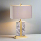 Serene Home 24" Modern Rectangular Grey Marble Table Lamp - Serene Luminaire
