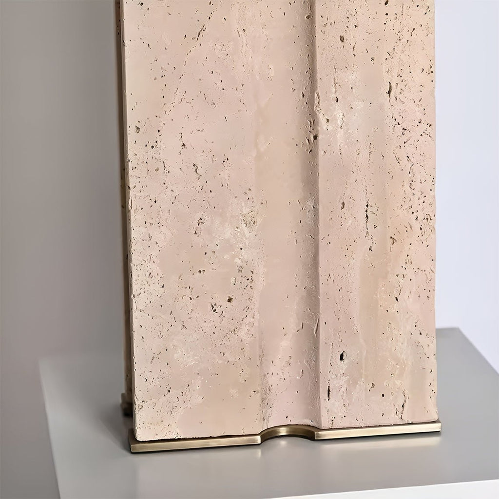 Serene Home 25" Marble Table Lamp with Linen Rectangular Shade - Serene Luminaire