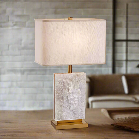 Serene Home Maddox 27" Modern Rectangular Marble Table Lamp - Serene Luminaire