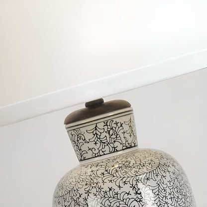 Serene Home Maria 17" Ceramic Cottage Table Lamp with Floral Pattern - Serene Luminaire