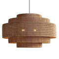 Soleil 3 - Tier Rattan Drum Chandelier - Serene Luminaire
